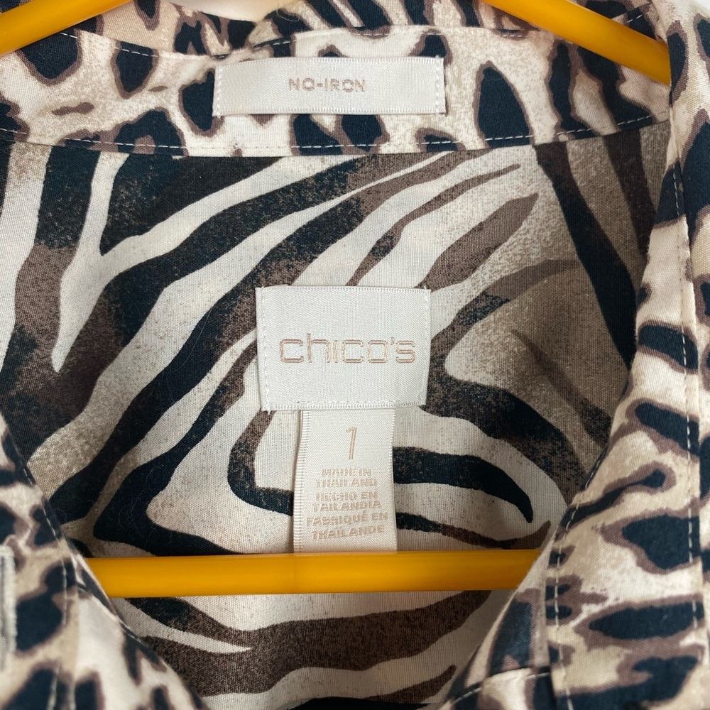 Chico's Leopard Print Button Down Tunic 1 - image 3